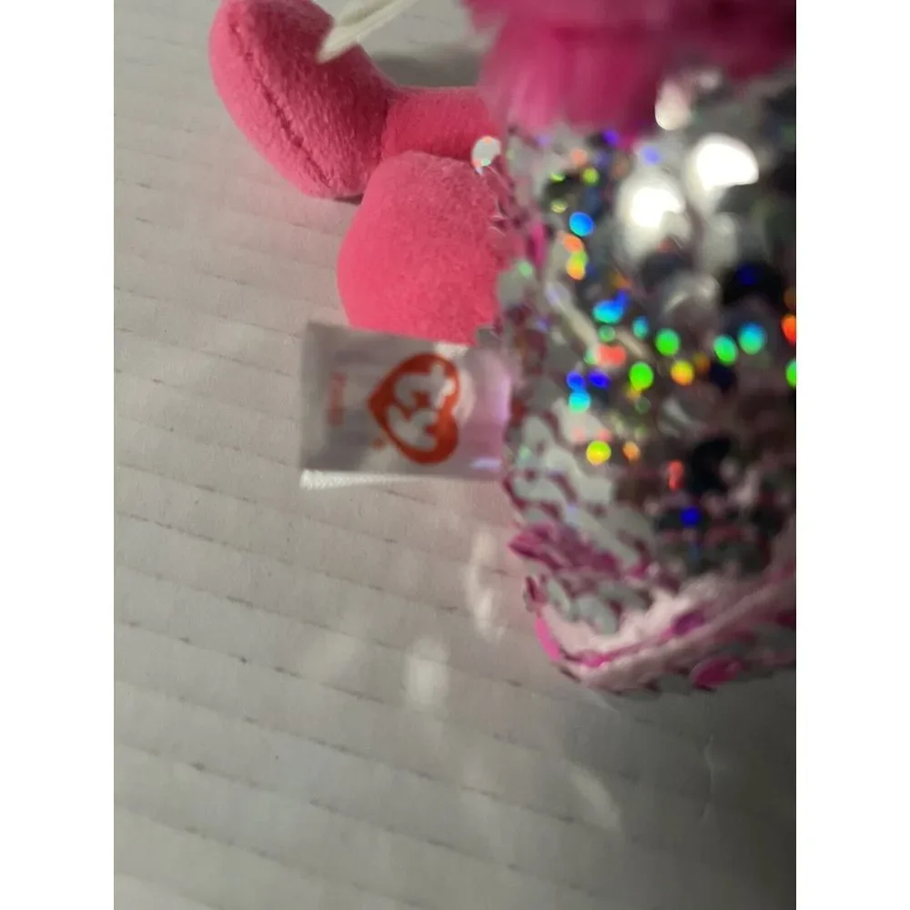 TY Flippables Sequin Plush PINKY the‎ Flamingo 10